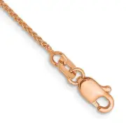 14k Rose Gold 1mm Spiga Wheat Chain Ankle Bracelet