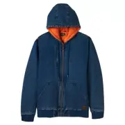 Brixton Builders Medium Wash Indigo Hooded Zip Jacket