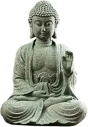 fazhongfa Mini Buddha Statue 4.7 Inch Natural Stone Handmade Buddha Sculptures Creative Zen Garden Aquarium Fish Tank Decorations Home Decor to Friend Family Mom Father as Gift (Meditation)