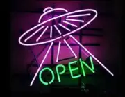 UFO Open Alliens Outta Space 20"x16" Neon Sign Lamp Light Artwork Display AL
