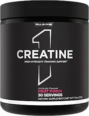 Rule1 R1 Creatine High-Intensity Training Support Supplement 210 g, Fruit Punch (30 Servings)