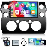 4+64G Android Car Stereo Radio for Toyota FJ Cruiser 2006-2023, Wireless Carplay Android Auto, 9’’ Touch Screen Head Unit with Bluetooth GPS Navigation Mirror Link WiFi FM/RDS DSP Backup Camera SWC