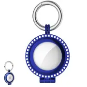 Metal AirTag Case e for Apple Bling Diamond AirTags Holder Anti Scratch Protective Cover-Dark blue