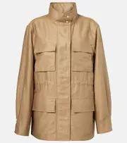 [Moncler] Moncler Agax linen and cotton jacket UK 18 beige