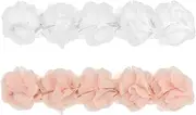 Toyvian 2pcs Hair Accessories Headband with Five Flower Design White and Pink Soft Elastic for Comfortable Wear