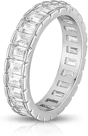 [ARGENTO REALE] White-Gold-Plated-Base Cubic-Zirconia