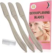 Dermaplaning Blades For Face, 3 Eyebrow Razor with Precision Cap, Biodegradable, Exfoliating Dermaplaning Tool for Sensitive Skin