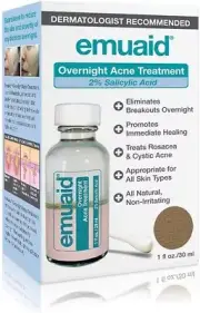 EMUAID Overnight Acne Pimple Treatment 1 OZ Powerful Treatment Antibacterial