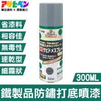 在飛比找PChome24h購物優惠-【日本朝日塗料】鐵製品防鏽打底噴漆 300ML 灰色