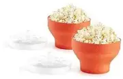 Lékué Mini Microwave Popcorn Maker, Red Set of 2