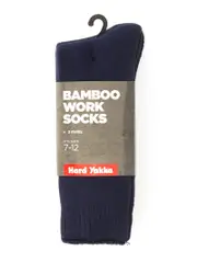 Hard Yakka 3 Pack Bamboo Work Socks Navy