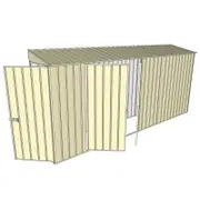 Build-a-Shed 0.8 x 4.5 x 2m Hinged Door Tunnel Shed With Double Hinged Doors - Cream