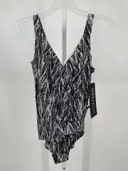 Miraclesuit Womens Chevron Python Eclat One Piece Swimsuit 12 Silver 6537977