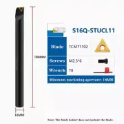 S16Q-STUCL11 16MM CNC External Carbide Turning Tool Holder For TCMT1102 Insert