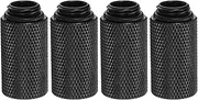6pcs Water Cooling Adapter G1/4" Thread Male to Female 1.18" Column Length Mini Compression Fitting Copper Extender Fitting with O-Ring for Computer PC Water Cooled System, Black