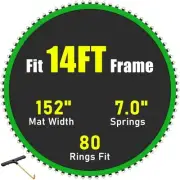14FT W/80 V-Rings Round Trampoline Replacement Jumping Mat, Using 7" Springs ...