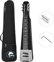 Batking Lap Steel Guitar 6 String Slotted Head Stock Electric Slide Guitars Black Color