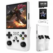 Retro Handheld Game Console with 64G Built-in 18000+ Classic Games Portable Hand Held Open Source Linux System 4 Inch IPS Screen Video Player(White)