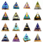 Natural Quartz Crystal Sphere Orgonite Pyramid Orgone Stone Healing Ornaments