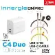 Innergie 台達電 C4 Duo (摺疊版) 45瓦 USB-C 雙孔 萬用充電器 + LINE C-C 1.5M 60W PD快充線