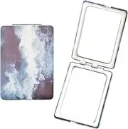 Small Magnifying Mirror for Purse - Vintage Compact Makeup Travel Vanity Mirror for Women, Folding Pocket Portable Foldable Square Handheld