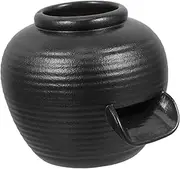 ANDRESLAD Fountain Flowing Water Clay Pot Fish Tank Decoration Mini Ornaments Indoor Waterfall Outdoor Ornaments Water Fountain Decor Wall Fountain Outdoor Pond Fountains Jar Black Ceramics