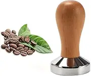 VANANA Coffee Tamper Espresso Press Flat Base Coffee Tamper, Wood Handle Barista Tamper for Coffee Grounds Barista Espresso Machines Accessory (51mm)