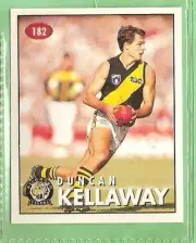 1996 RICHMOND TIGERS AFL SELECT STICKER #182 DUNCAN KELLERWAY