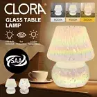 Clora Mushroom Glass Table Bedside Lamp Nightstand 3 Color Mode Bedroom Decor