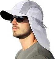 [OLIKER] Mens Sun Hat with Breathable Mesh, UPF 50+ Sun Protection Fishing Hat with Neck Flap for Fishing Hiking Cycling