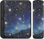 Midnight Starry Sky Stars Sparkling 2 Pack car seat Neck Strap Cover, More Comfort Driving, Seatbelt Cover for Bag Auto Auto