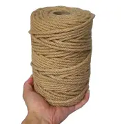 328 Feet Jute Rope, 6mm 4-Ply Natural Thick Jute Twine String for Floristry, ...