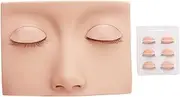 Lash Extension Mannequin Head with Realistic 3D Design for Eyelash Training Makeup Beauty (Pink)
