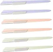 Generic 6 Pcs Stainless Steel Eyebrow Knife Razor Facial Blade Dermaplaning Eyebrow Plucker Hair Removal Device Hair Clippers Shaver Facial Tools Eyebrow Trimmer Eye Brow Trimmer Plastic
