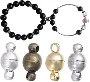 SEWACC 10pcs 8mm DIY Jewelry Magnetic Lobster Clasp Cylindrical Magnetic Buckle Necklace Bracelet Clasp Strong Hold Easy to Connect