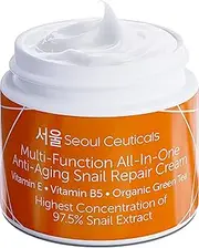 Seoul Ceuticals Korean Skin Care Snail Repair Cream Moisturiser - 97.5% Snail Mucin Extract - All In One Recovery Power For The Most Effective Korean Beauty Routine - 60ml
