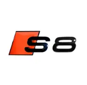 For Audi S8 A8 Rear Emblem Boot Trunk Back Badge Sticker Gloss Orange and Black (for: Audi)