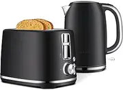 Breville The Brunch Set Toaster & Kettle (Matte Black), LKT822MTB