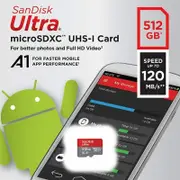 SanDisk Ultra 512GB Micro SD Card SDXC A1 UHS-I 120MB/s Mobile Phone TF Memory Card SDSQUA4-512G