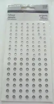 NEW SEALED TPC SILVER JEWELS RHINESTONES 119 PIECES SELF-ADHESIVE 71647
