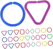 PHENOFICE Educational Toys for Kids 30pcs Geometric Buckle Chain Links Plastic Ring Toys for Toddlers Enhance Cognition Creativity