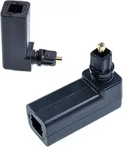 Oiyagai 2pcs Toslink Right Angle 90 Degree Digital Optical Audio Cable Adapter Male to Female