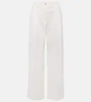 [Toteme] Toteme High-rise cotton twill wide-leg pants AU 14 white