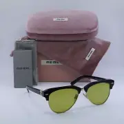 MIU MIU MU09ZS 1AB07O Black/Olive Green 57-16-140 Sunglasses New Authentic