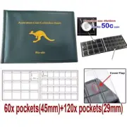 180 Pockets Coin Collection Book Holder Fit 50Cents Storage Money Penny Album