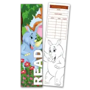 30 Rhino 'Read' Coloring Bookmarks with Reading Logs