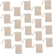 Baluue Cleansing Foaming Net Soap Bag Set of 20 Mesh Pouches Drawstring Made of Cotton Quick -saving Storage