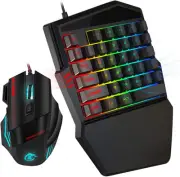 Gaming Half Keyboard and Mouse Combo for Mobile Games, USB 2.0 35 Keys LED Ba...