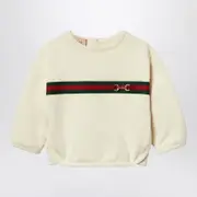 [GUCCI] White sweatshirt in plush cotton jersey 3/6 M White