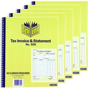 Spirax 500 Tax Invoice Statement Book Quarto 250x200mm 5 Pack